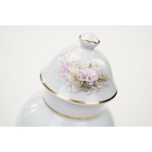 72646 LIMOGES URNA WAZON AMFORA KWIATY RĘCZNIE MALOWANE BIAŁA PORCELANA (3).JPG