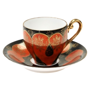 STARA FILIŻANKA MOKKA ZE SPODKIEM W STYLU ORIENTALNYM