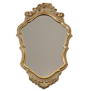 72709 PIĘKNE STYLIZOWANE LUSTRO W ZŁOTEJ RAMIE O WYMYŚLNYM KSZTAŁCIE 71 x 42 cm (1).jpg