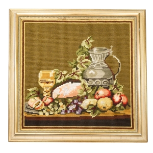 72710 HAFT GOBELINOWY MARTWA NATURA IGŁĄ MALOWANA W DREWNIANEJ RAMIE (1).jpg