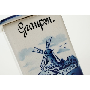 72897 ELSTERWERDA FAJANSOWY POJEMNIK NA KASZĘ Z WIATRAKIEM SPRITZDEKOR (3).JPG