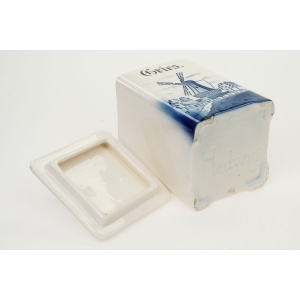 72898 HEDWIG FAJANSOWY POJEMNIK NA GRYSIK Z WIATRAKIEM SPRITZDEKOR (5).JPG