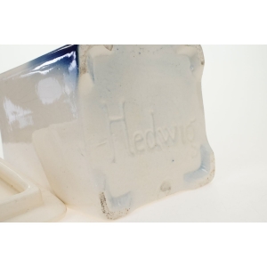 72898 HEDWIG FAJANSOWY POJEMNIK NA GRYSIK Z WIATRAKIEM SPRITZDEKOR (6).JPG