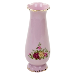 73001 LEANDER ŚLICZNY WAZON Z RÓŻOWEJ PORCELANY W RÓŻYCZKI (1).jpg