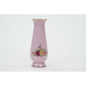 73001 LEANDER ŚLICZNY WAZON Z RÓŻOWEJ PORCELANY W RÓŻYCZKI (2).JPG