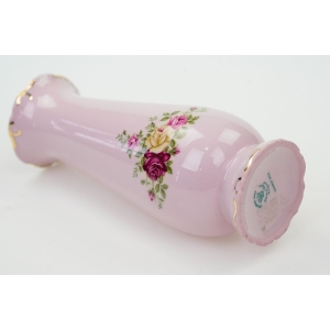 73001 LEANDER ŚLICZNY WAZON Z RÓŻOWEJ PORCELANY W RÓŻYCZKI (4).JPG