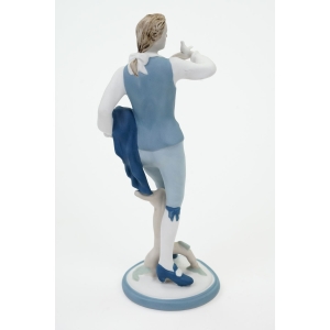 73011 ROYAL DUX DUŻA BISKWITOWA FIGURA KAWALERA W STYLU ROKOKO DAMA Z KAWALEREM (3).JPG