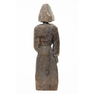 73077 STARA DREWNIANA RZEŹBA WĘDROWIEC PASTERZ Z LASKĄ 49 CM (4).JPG