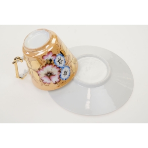 73159 BIEDERMEIER RĘCZNIE MALOWANY SERWIS DO KAWY 6 OSÓB W KWIATY (9).JPG