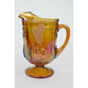 73254 INDIANA GLASS CARNIVAL GLASS DUŻY IRYZOWANY DZBAN W WINOGRONA (2).JPG