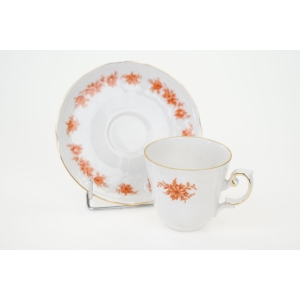 73386 SELTMANN MOKKA ZE SPODKIEM POMARAŃCZOWE KWIATKI (4).JPG