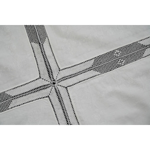 73440 ADAMASZEK PAWIE I KWIATY OBRUS I KORONKA SZYDEŁKOWA 116 X 117 CM (2).JPG