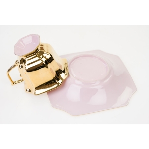 73476 CHODOV EMPÍR ZŁOTA FILIŻANKA MOKKA Z RÓŻOWEJ PORCELANY CUDEŃKO O GRANIASTYM KSZTAŁCIE (4).JPG