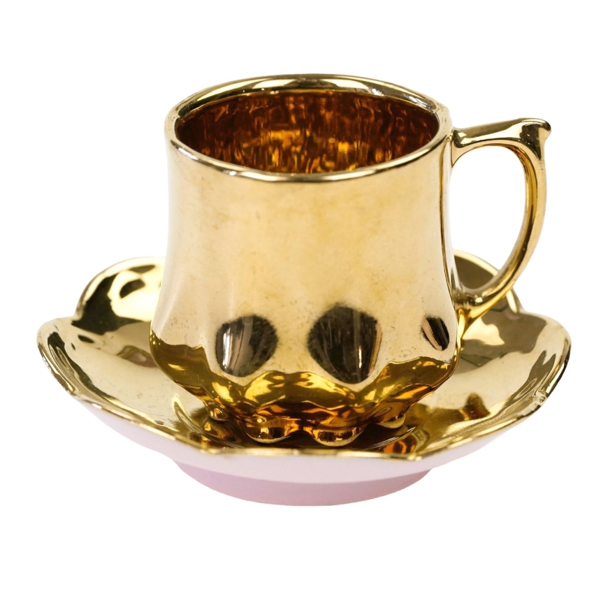 73477 MINIATURKA ZŁOTA FILIŻANKA MOKKA Z RÓŻOWEJ PORCELANY CUDEŃKO (1).jpg
