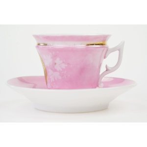 73485 C.T. ALTWASSER BIEDERMEIER RÓŻOWA FILIŻANKA ZE SPODKIEM Z MEDALIONEM (3).JPG