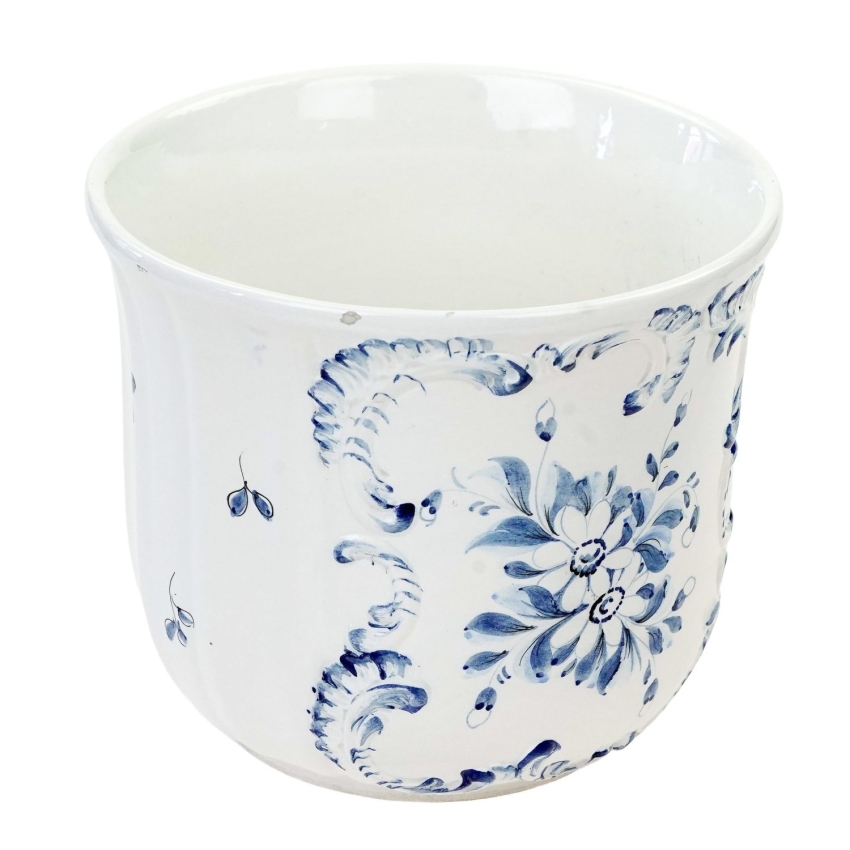 73491 BASSANO DONICA OSŁONKA NA DONICZKĘ BŁĘKITEM MALOWANE KWIATY I RELIEFY (1).jpg