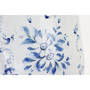 73491 BASSANO DONICA OSŁONKA NA DONICZKĘ BŁĘKITEM MALOWANE KWIATY I RELIEFY (3).JPG