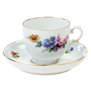 73505 FÜRSTENBERG ŚLICZNA FILIŻANKA ZE SPODKIEM KOLOROWE KWIATY (1).jpg
