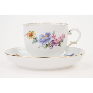 73505 FÜRSTENBERG ŚLICZNA FILIŻANKA ZE SPODKIEM KOLOROWE KWIATY (2).JPG