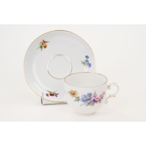 73505 FÜRSTENBERG ŚLICZNA FILIŻANKA ZE SPODKIEM KOLOROWE KWIATY (4).JPG