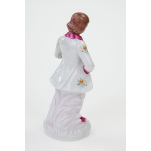 73517 ŁADNA FIGURKA KAWALERA Z KWIATEM RÓŻY RĘCZNIE MALOWANA (3).JPG