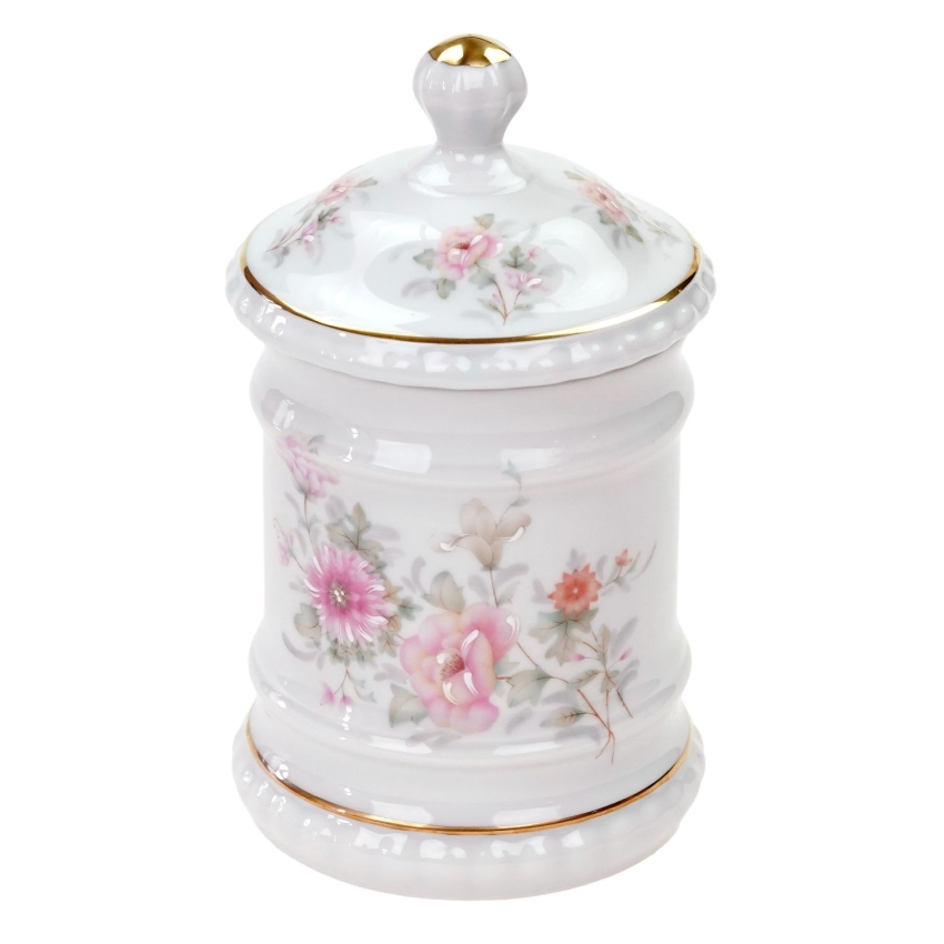 73533 LIMOGES RĘCZNIE MALOWANY POJEMNIK Z POKRYWĄ W KSZTAŁCIE SŁOJA APTEKARSKIEGO (1).jpg