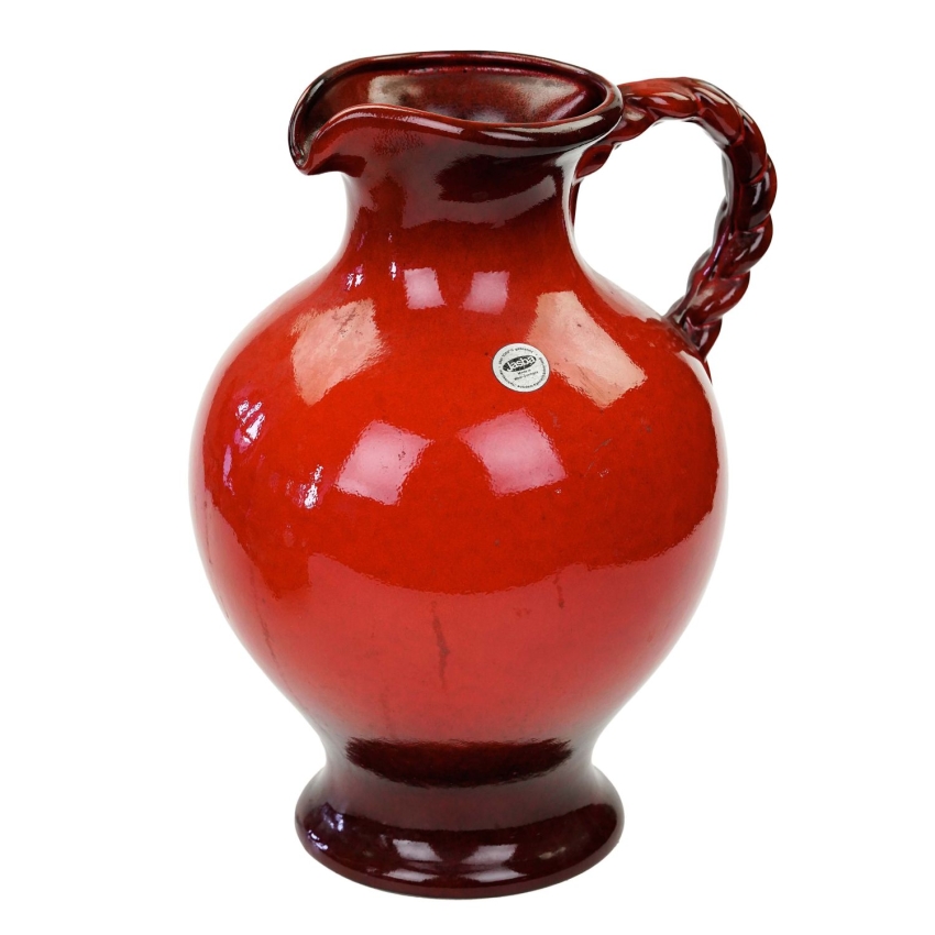 73596 JASBA BRĄZOWO-CZERWONY DUŻY WAZON PODŁOGOWY DZBAN Z UCHEM (1).jpg