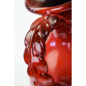 73596 JASBA BRĄZOWO-CZERWONY DUŻY WAZON PODŁOGOWY DZBAN Z UCHEM (5).JPG