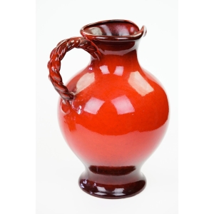 73596 JASBA BRĄZOWO-CZERWONY DUŻY WAZON PODŁOGOWY DZBAN Z UCHEM (6).JPG