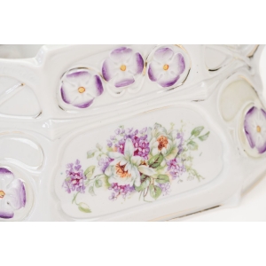 73599 ART NOUVEAU MAJOLIKA PARA WAZONÓW Z ŻARDINIERĄ W KWIATY (2).JPG