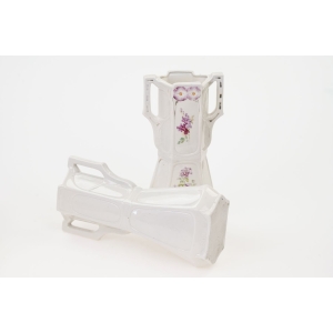 73599 ART NOUVEAU MAJOLIKA PARA WAZONÓW Z ŻARDINIERĄ W KWIATY (5).JPG