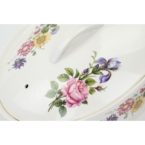 73703 FRANCJA OWALNE NACZYNIE DO ZAPIEKANIA KOLOROWE BUKIETY KWIATÓW (2).JPG