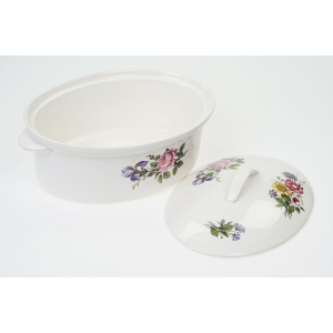 73703 FRANCJA OWALNE NACZYNIE DO ZAPIEKANIA KOLOROWE BUKIETY KWIATÓW (4).JPG