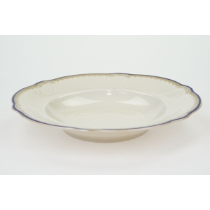 73849 HUTSCHENREUTHER KOŚĆ SŁONIOWA I SZAFIROWO-ZŁOTY OTOK KOMPLET 6 TALERZY OBIADOWYCH DO ZUPY (2).JPG