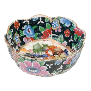 73963 STARA RĘCZNIE MALOWANA CHIŃSKA MISECZKA GEJSZE W STYLU SATSUMA (1).jpg