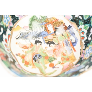 73963 STARA RĘCZNIE MALOWANA CHIŃSKA MISECZKA GEJSZE W STYLU SATSUMA (2).JPG