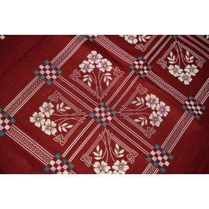 73969 CUDOWNA SECESJA BORDOWY OBRUS W KWIATY 195 X 145 CM (2).JPG