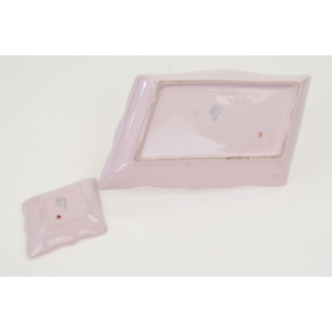 74004 CHODOV SERWIS DO KONFITUR Z RÓŻOWEJ PORCELANY KOSZYCZEK I 10 SPODKÓW (2).JPG