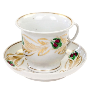 74005 BIEDERMEIER DUŻA RĘCZNIE MALOWANA FILIŻANKA ZE SPODKIEM (1).jpg