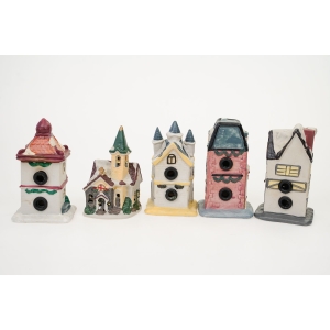 74046 BOŻE NARODZENIE CHRISTMAS STREET ŚWIĄTECZNA ULICA 5 CERAMICZNYCH RĘCZNIE MALOWANYCH KAMIENIC (5).JPG