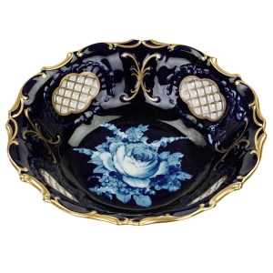 74117 PIRKENHAMMER KOBALTOWA MISA PATERA Z AŻURAMI I ZŁOCENIAMI (1).jpg