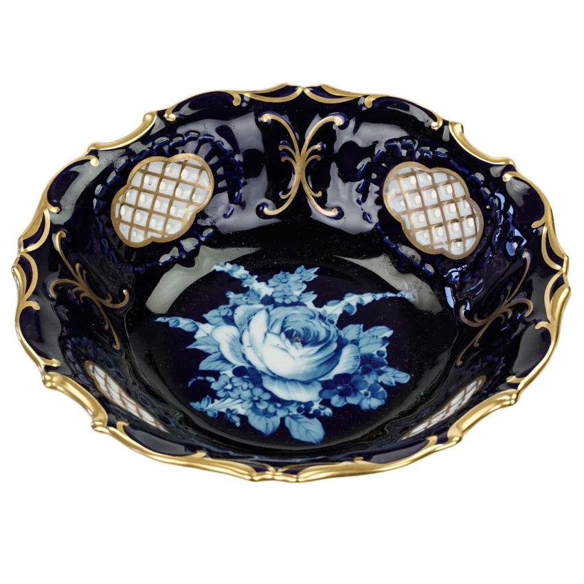 74117 PIRKENHAMMER KOBALTOWA MISA PATERA Z AŻURAMI I ZŁOCENIAMI (1).jpg