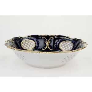 74117 PIRKENHAMMER KOBALTOWA MISA PATERA Z AŻURAMI I ZŁOCENIAMI (2).JPG