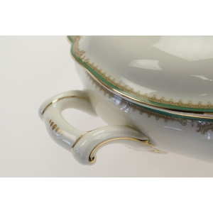 74118 HUTSCHENREUTHER KOŚĆ SŁONIOWA I MUSZTARDOWO-SELEDYNOWY OTOK WAZA TERYNA (3).JPG