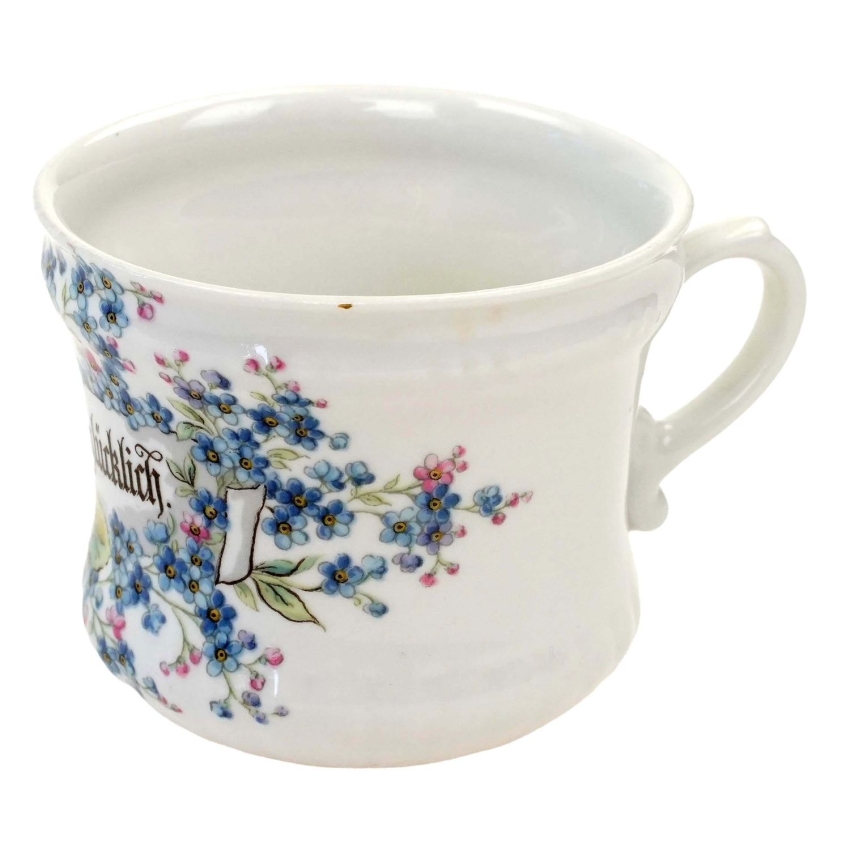 74131 BĄDŹ SZCZĘŚLIWA ZABYTKOWY KUBEK NIEZAPOMINAJKI I RÓŻE RĘCZNIE MALOWANY (1).jpg