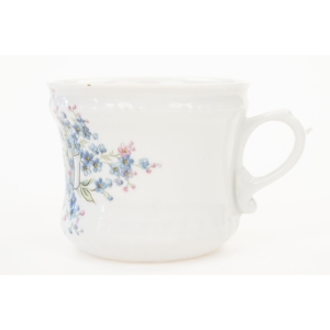 74131 BĄDŹ SZCZĘŚLIWA ZABYTKOWY KUBEK NIEZAPOMINAJKI I RÓŻE RĘCZNIE MALOWANY (2).JPG