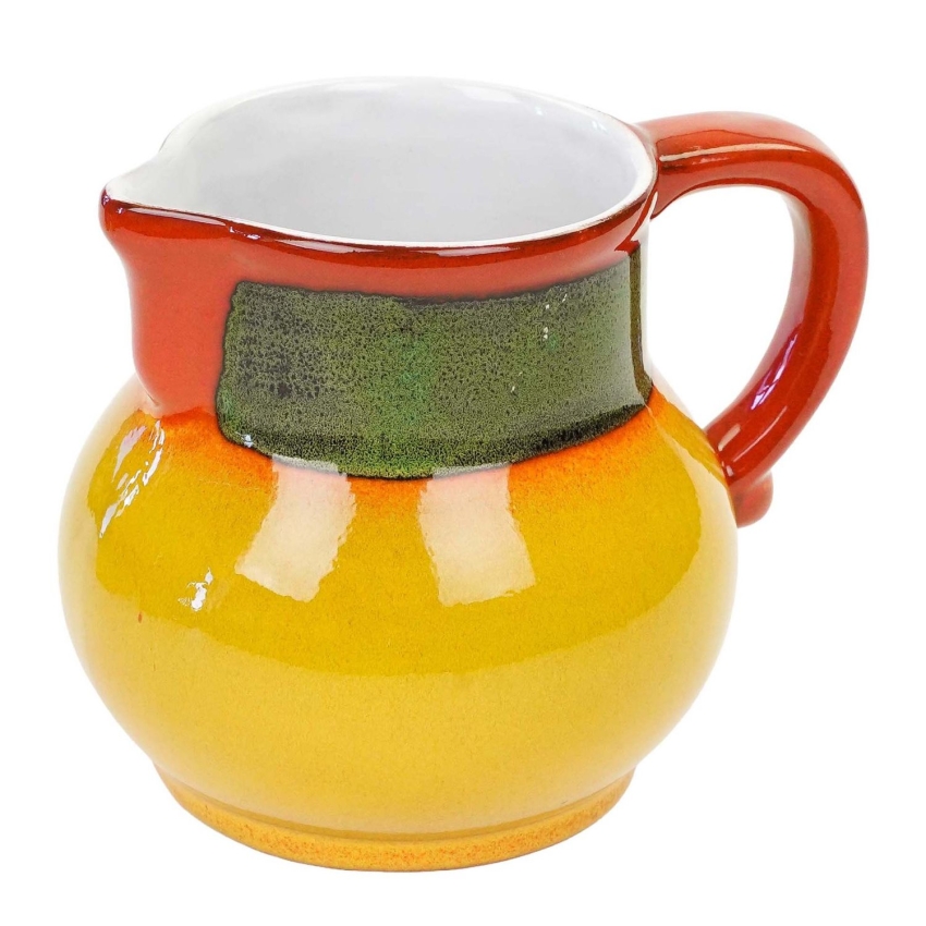 74204 KOLOROWY CERAMICZNY DZBANEK DO MLEKA Z LAT 70-TYCH (1).jpg