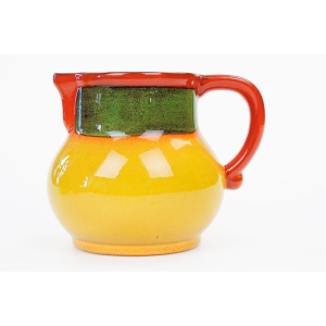 74204 KOLOROWY CERAMICZNY DZBANEK DO MLEKA Z LAT 70-TYCH (2).JPG