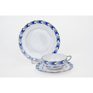 74241 LIMOGES GIRAUD ŚNIADANIÓWKA ART-DECO NIEBIESKIE DEKORACJE (3).JPG