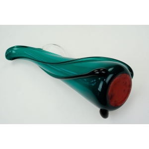 74295 EMPOLI ŚLICZNY DZBAN WAZON Z UCHEM W KOLORZE MORSKIM (5).JPG